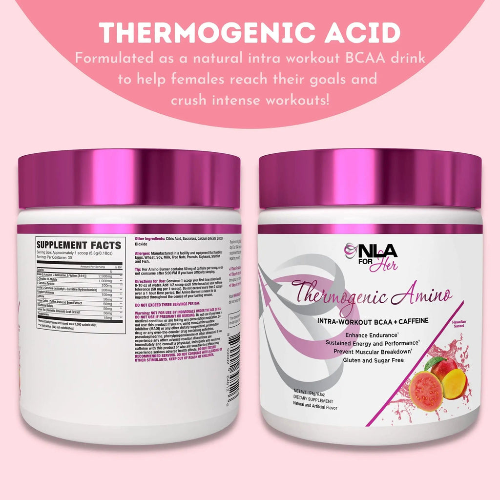 NLA for Her Pre/Intra Workout Stack (Includes Her Thermogenic Amino Hawaiian Sunset NLA for Her Au supplements
