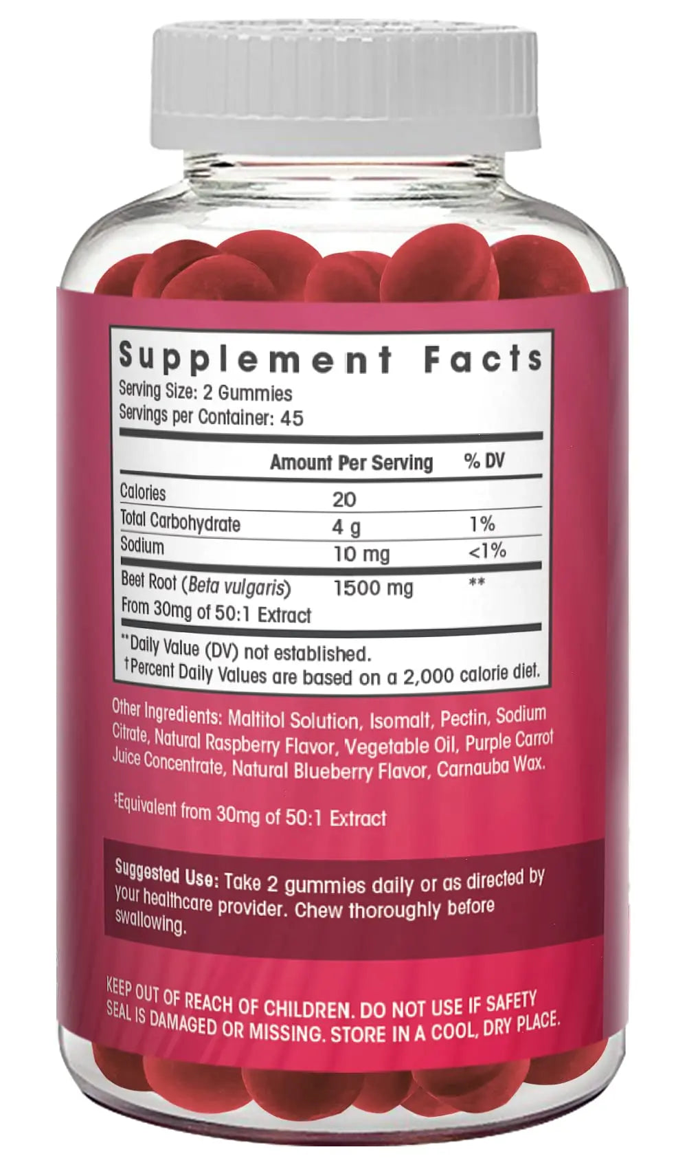 Sugar Free Nitric Oxide Beet Root Gummies (1500 mg)- Beet Root Chewables for Athletic Flamingo Supplements Au supplements