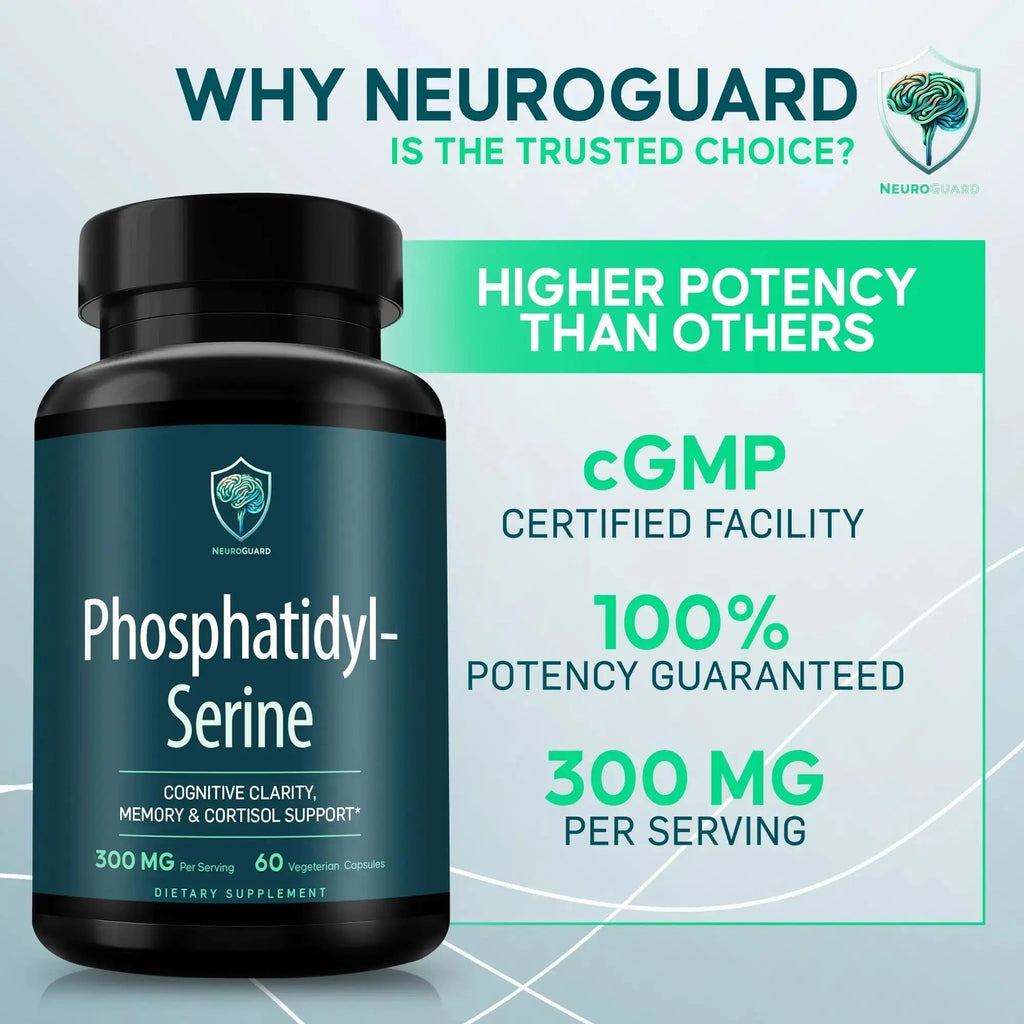 Phosphatidylserine Supplement – Premium Nootropic for Brain Health, Memory, Focus & Stress Support – 300mg Sunflower Lecithin NeuroGuard Au supplements