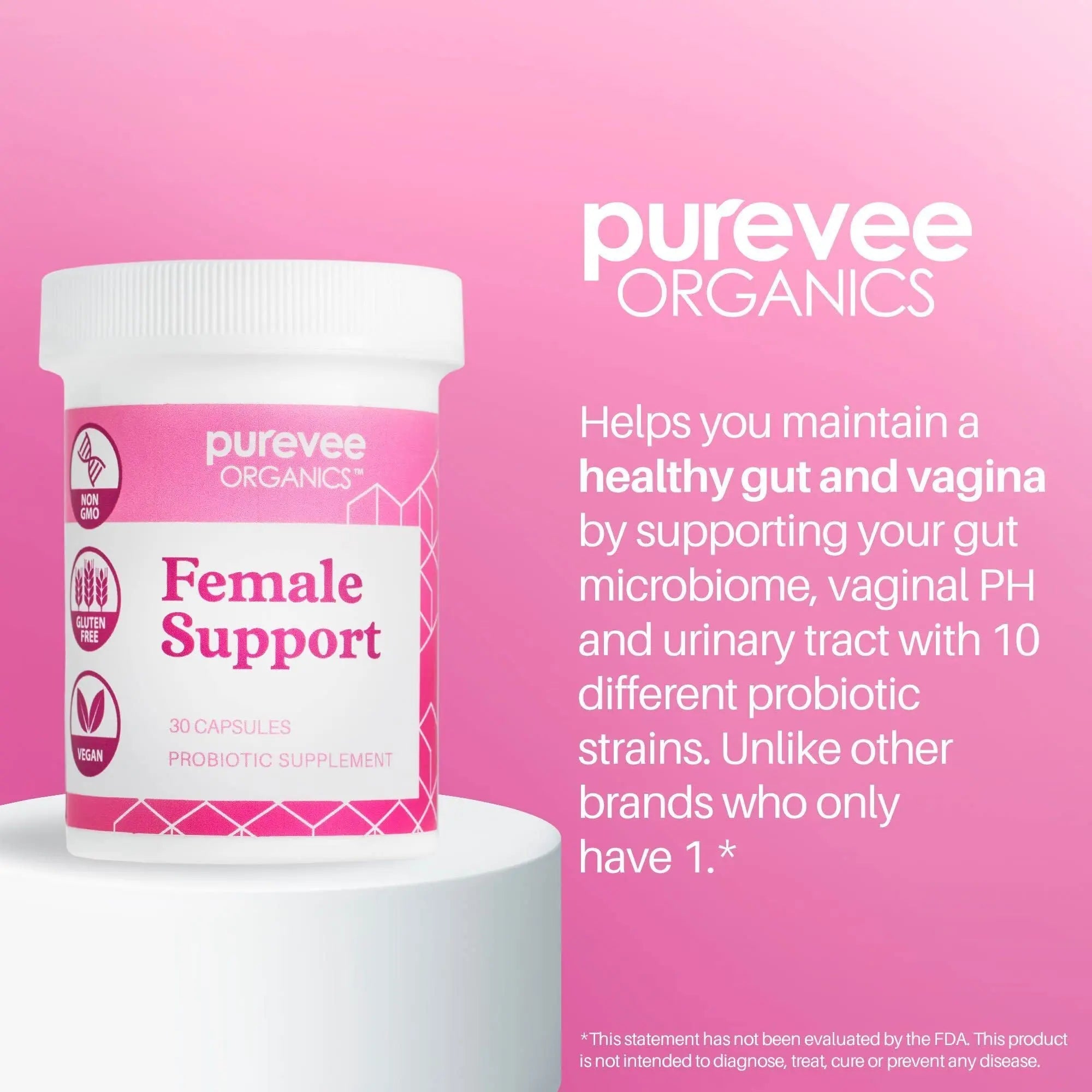 Purevee Organics Vaginal Probiotics for Women, 10 Essential Probiotic Strains, Vaginal + pH Balance Purevee Organics Au supplements