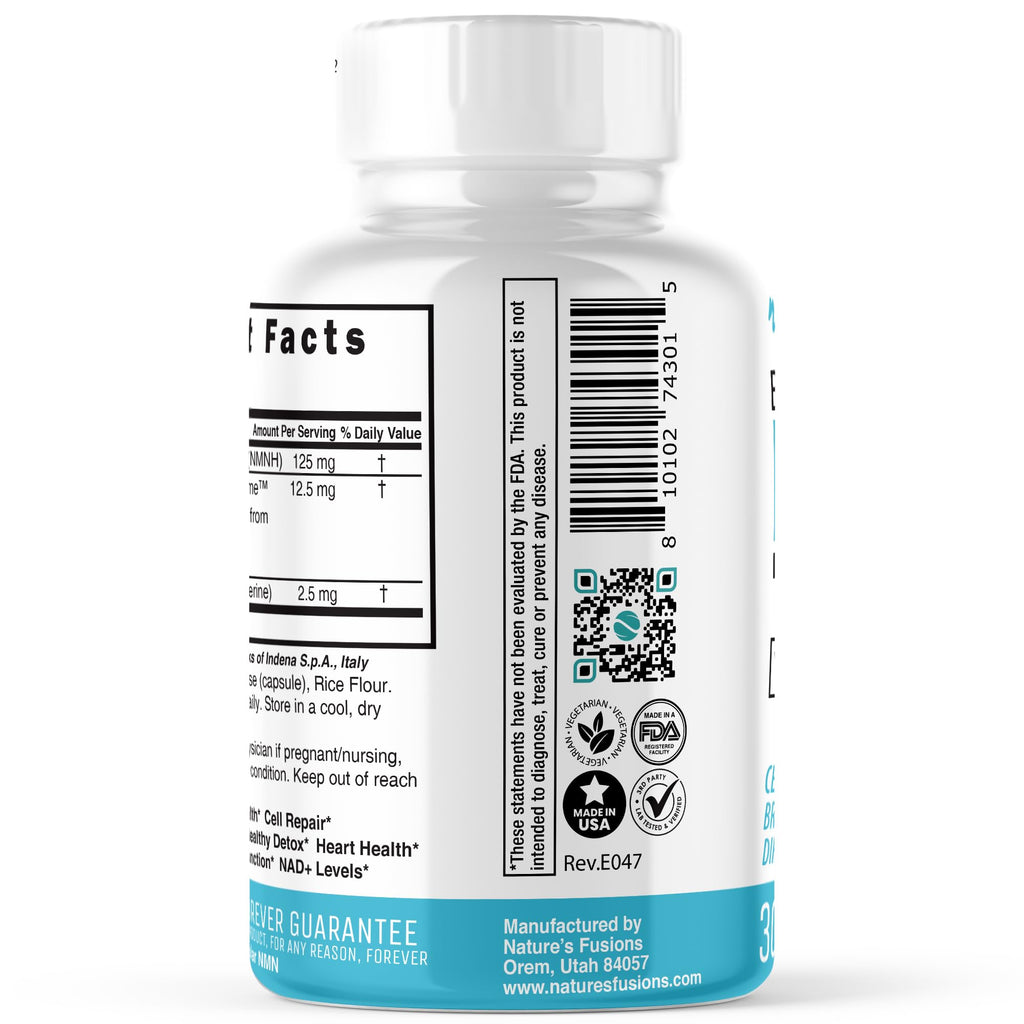 Nature's Fusions NMNH with Piperine & Quercetin - Boost NAD+ with Dihydronicotinamide Mononucleotide (30 Capsules) Nature's Fusions Au supplements