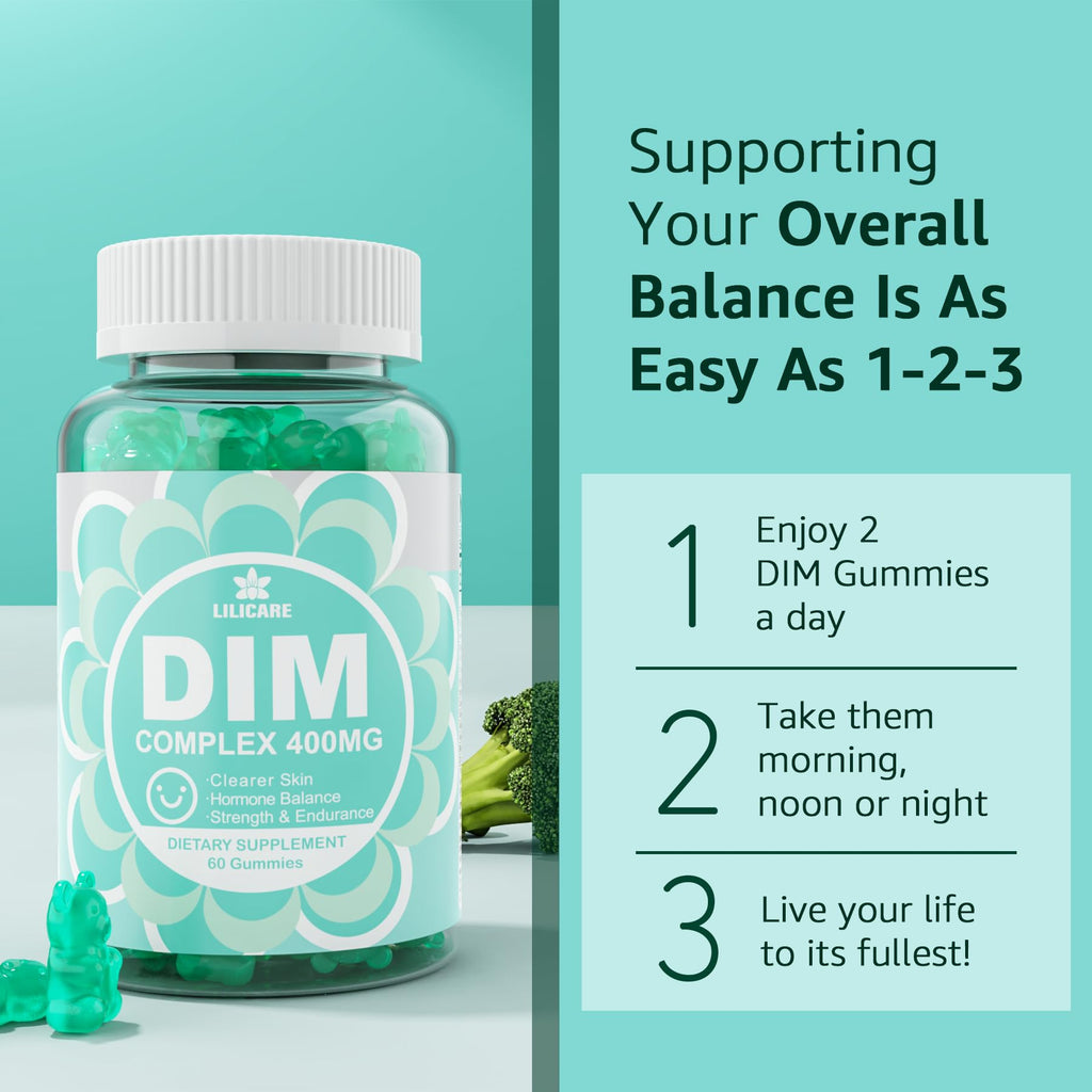 DIM Supplement Women 400mg, Estrogen Supplement for Women, Sugar Free DIM Gummies for Men & Women w/ Biotin, Flaxseed Oil, Burdock, Calendula, BioPerine for Hormone Balance, Menopause & Prostate 60Cts EnvyDeal Au supplements