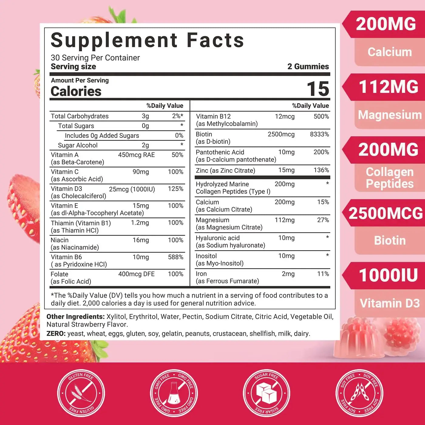 Wiszeen Sugar Free Methylated Multivitamin for Women Gummies, Biotin, Collagen, Calcium, Magnesium, Inositol, Folate, Iron, Vitamin A, C, D, E Wiszeen Au supplements