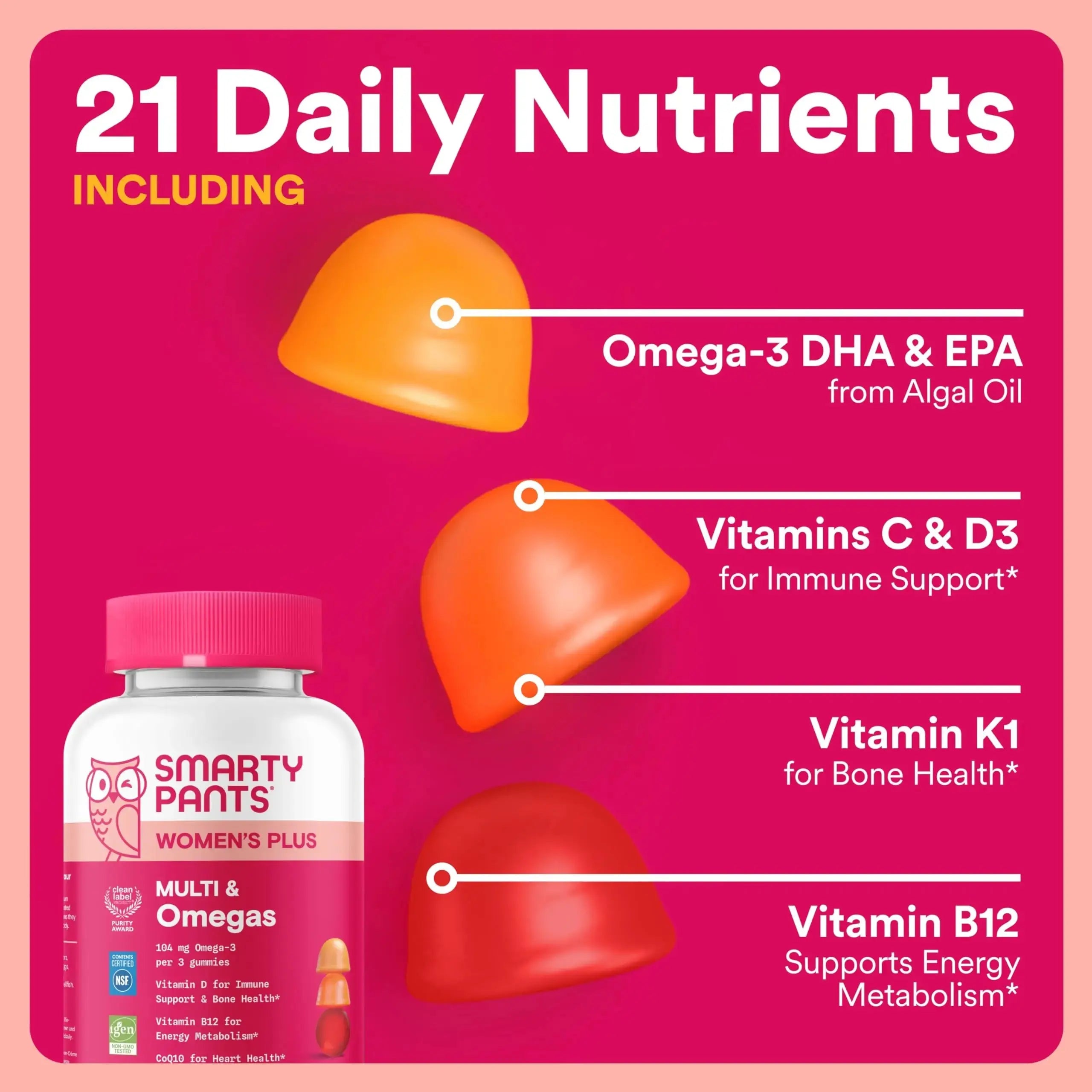 SmartyPants Mother & Daughter Daily Nutrition Bundle: Women’s + Teen Girl Multivitamin Gummies with Omega-3, Biotin, Vitamins D3, B12, A SmartyPants Au supplements