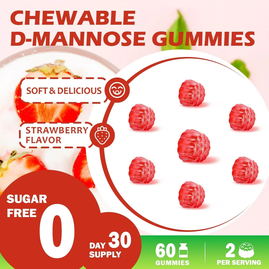 HFELIZ D Mannose with Cranberry Gummies, D-Mannose Supplements 1300mg for Women, Support Natural Urinary Tract & Bladder Health, Sugar-Free, 60 Count HFELIZ Au supplements