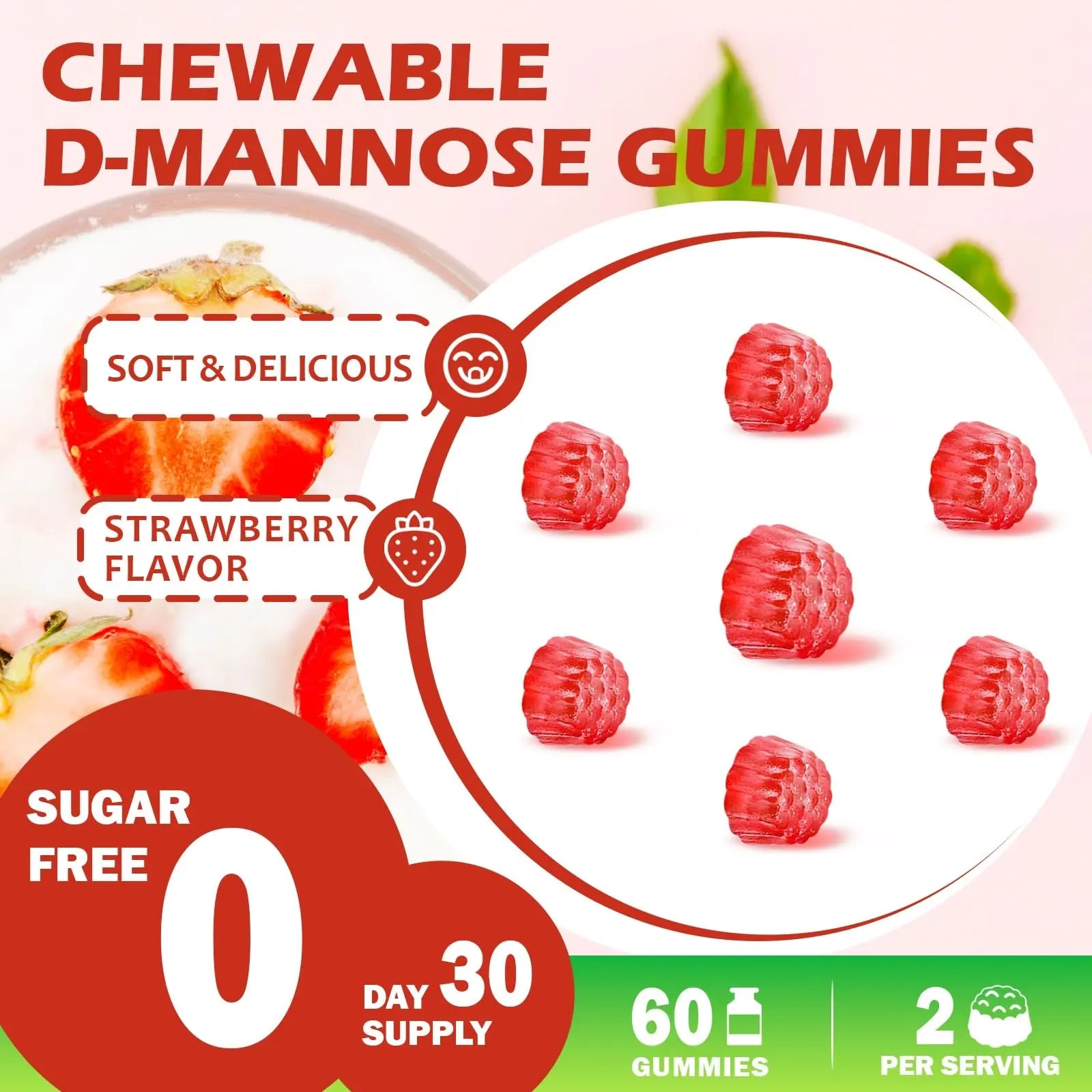 HFELIZ D Mannose with Cranberry Gummies, D-Mannose Supplements 1300mg for Women, Support Natural Urinary Tract & Bladder Health, Sugar-Free, 60 Count HFELIZ Au supplements