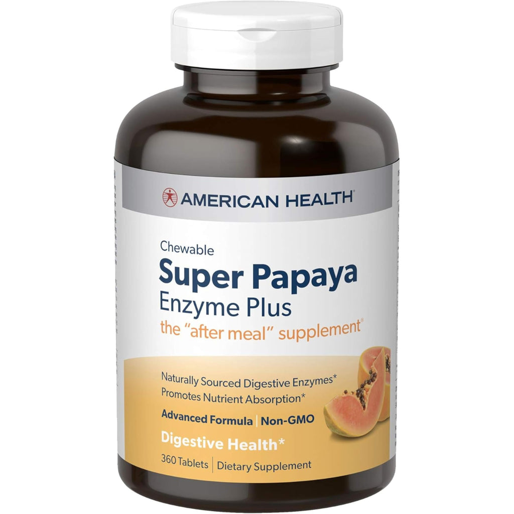 American Health Products Super Papaya Enzyme Plus 360 Tablets