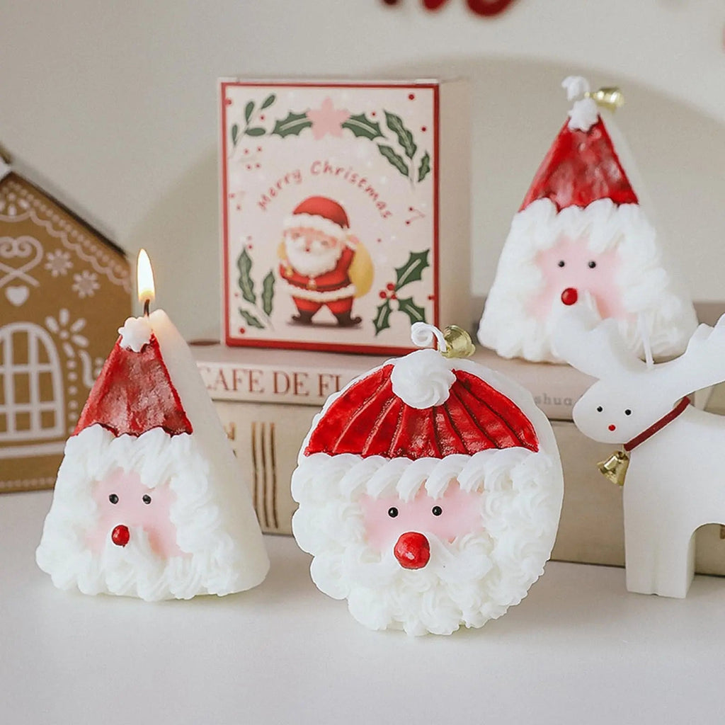 Christmas Cake Scented Candle,110G Handmade Aroma Soy Wax Santa Claus Decorative Candle T-shin Au supplements