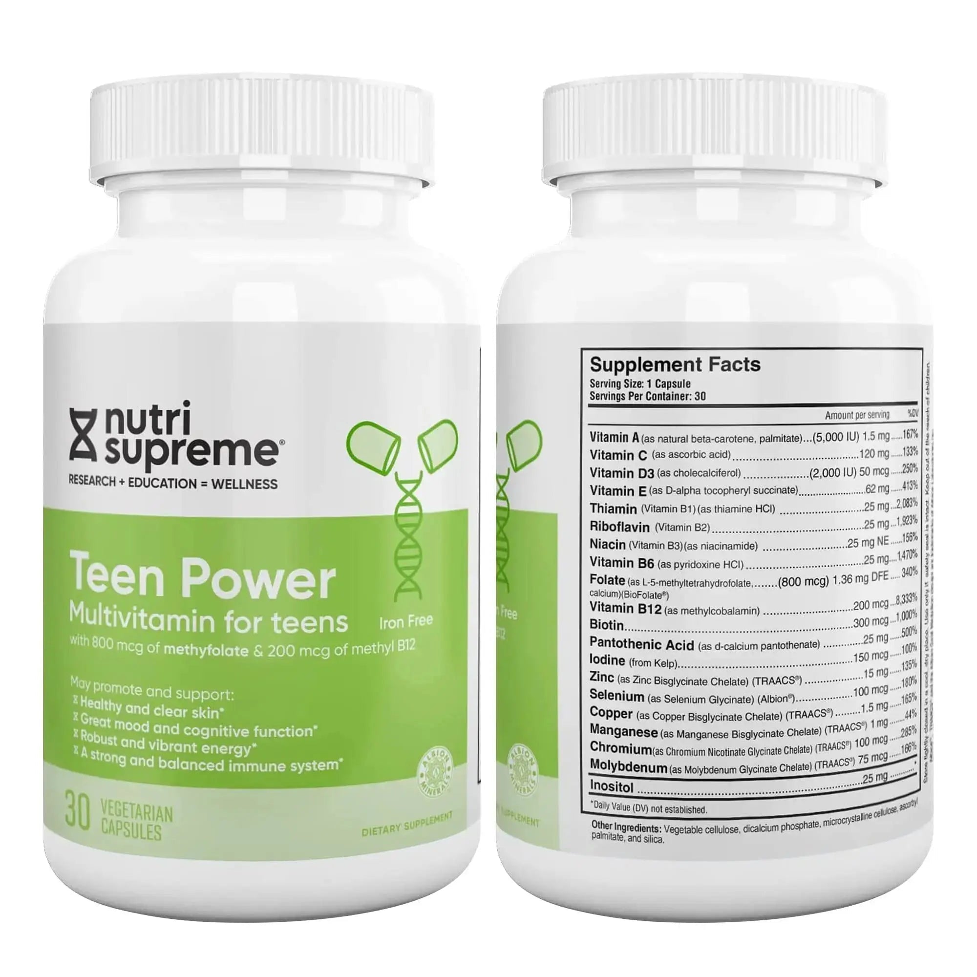 Nutri Supreme Teen Multivitamin for Boys and Girls 12-17, Best Kosher One Per Day Teen Vitamins, Formulated for Teen Development NUTRI-SUPREME RESEARCH Au supplements