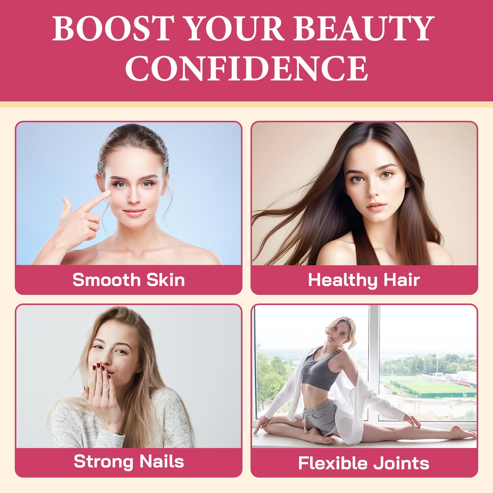 OHaboth Collagen Gummies for Women, Hydrolyzed Collagen Peptides Type I, II, III, V, X, 0 Sugar - Collagen Gummies for Skin, Wrinkles, Hair, Nails