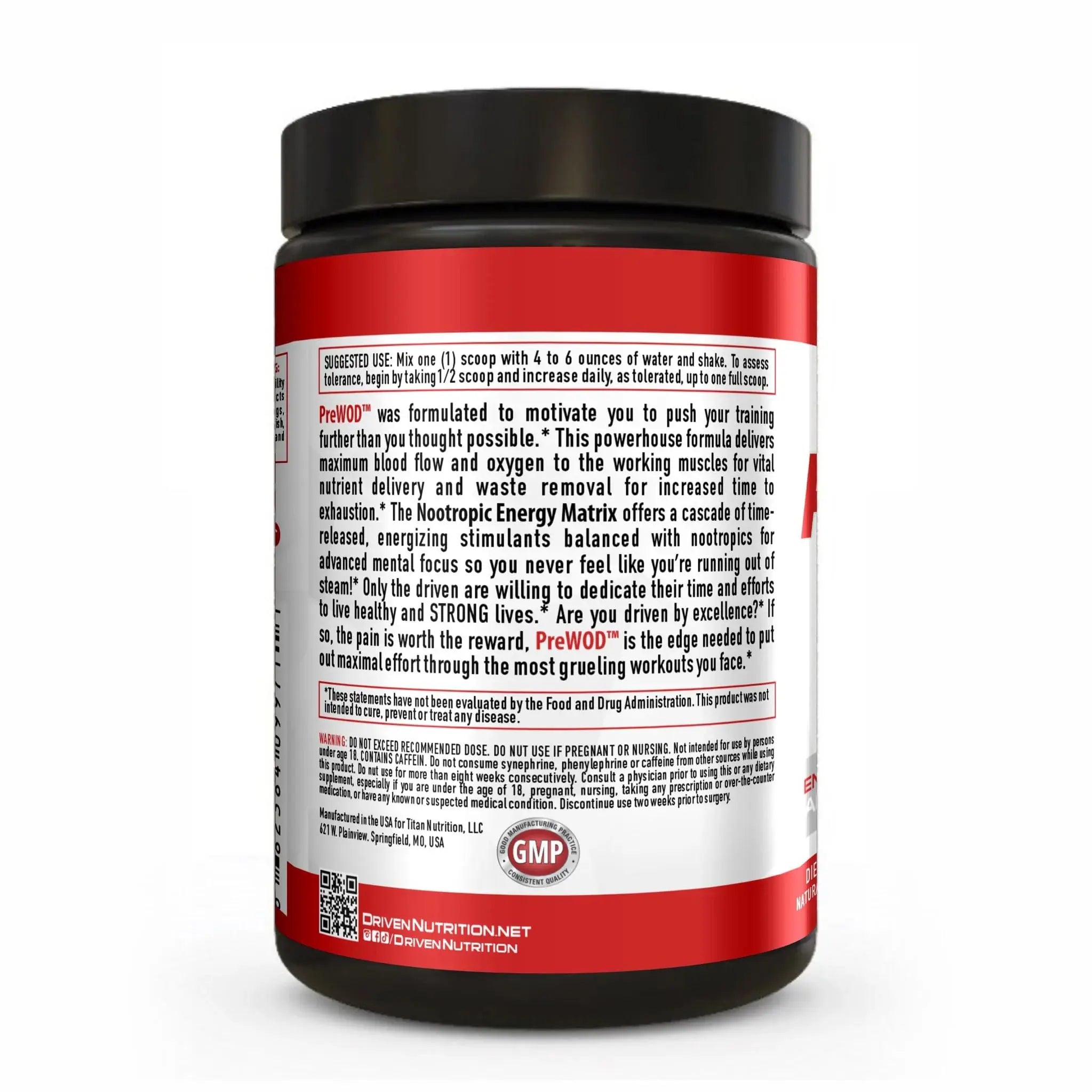 Driven PREWOD Energy Matrix, 50 Servings - Pre-Workout Supplement with Caffeine Driven Nutrition Au supplements