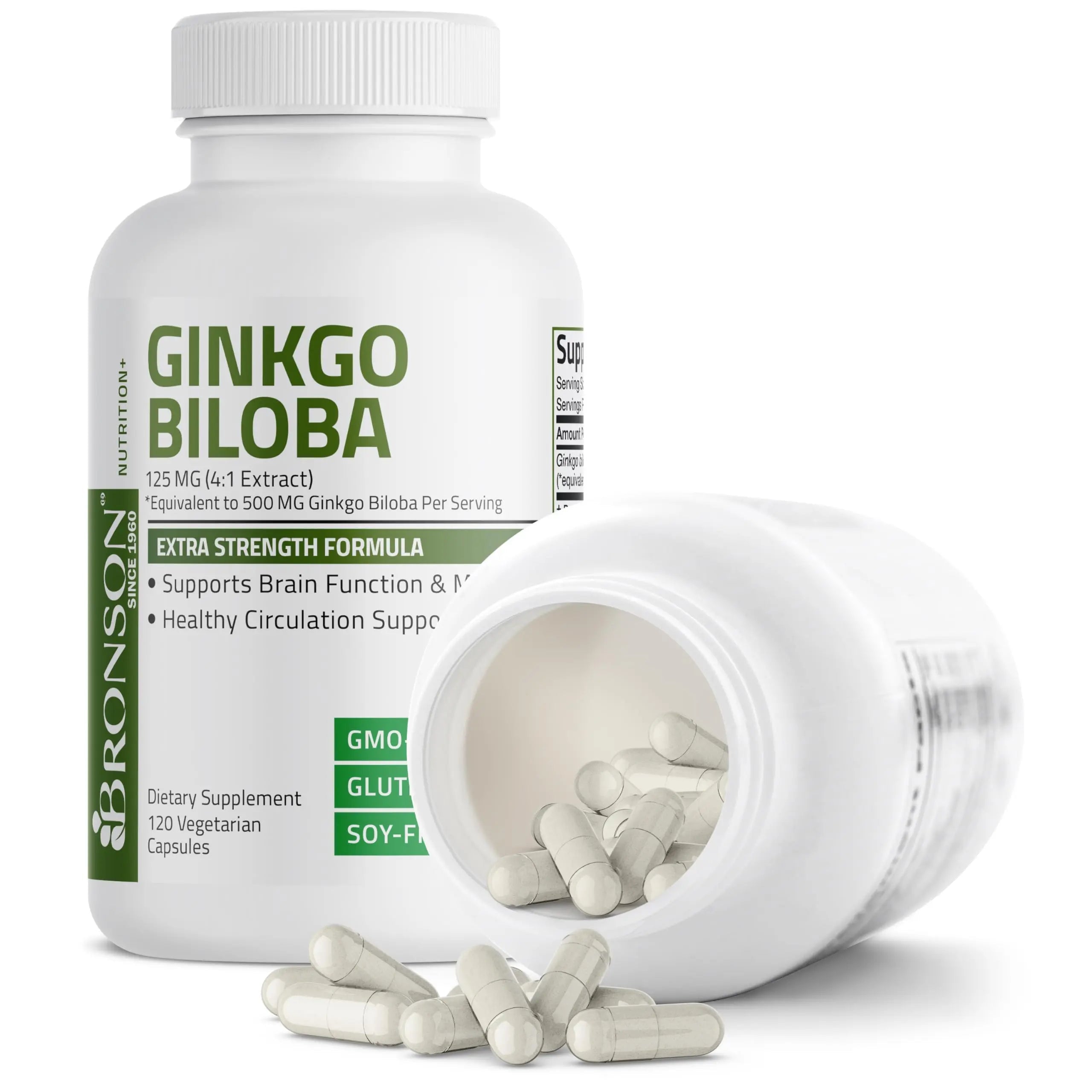 Bronson Ginkgo Biloba Extra Strength 125mg (4:1 Extract) Equivalent to 500mg Bronson Au supplements