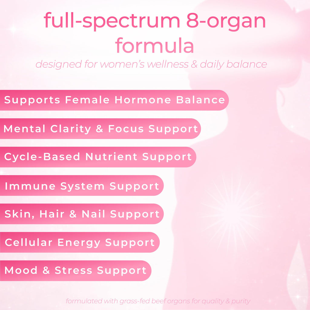 Beef Organ Supplement for Women – Grass-Fed Beef Liver, Ovary, Uterus & Organ Complex for Hormone Balance, Energy & PMS Support – Pasture-Raised + Vitamin C – 180 Capsules | Glow Girl | Zakrama Zakrama Au supplements