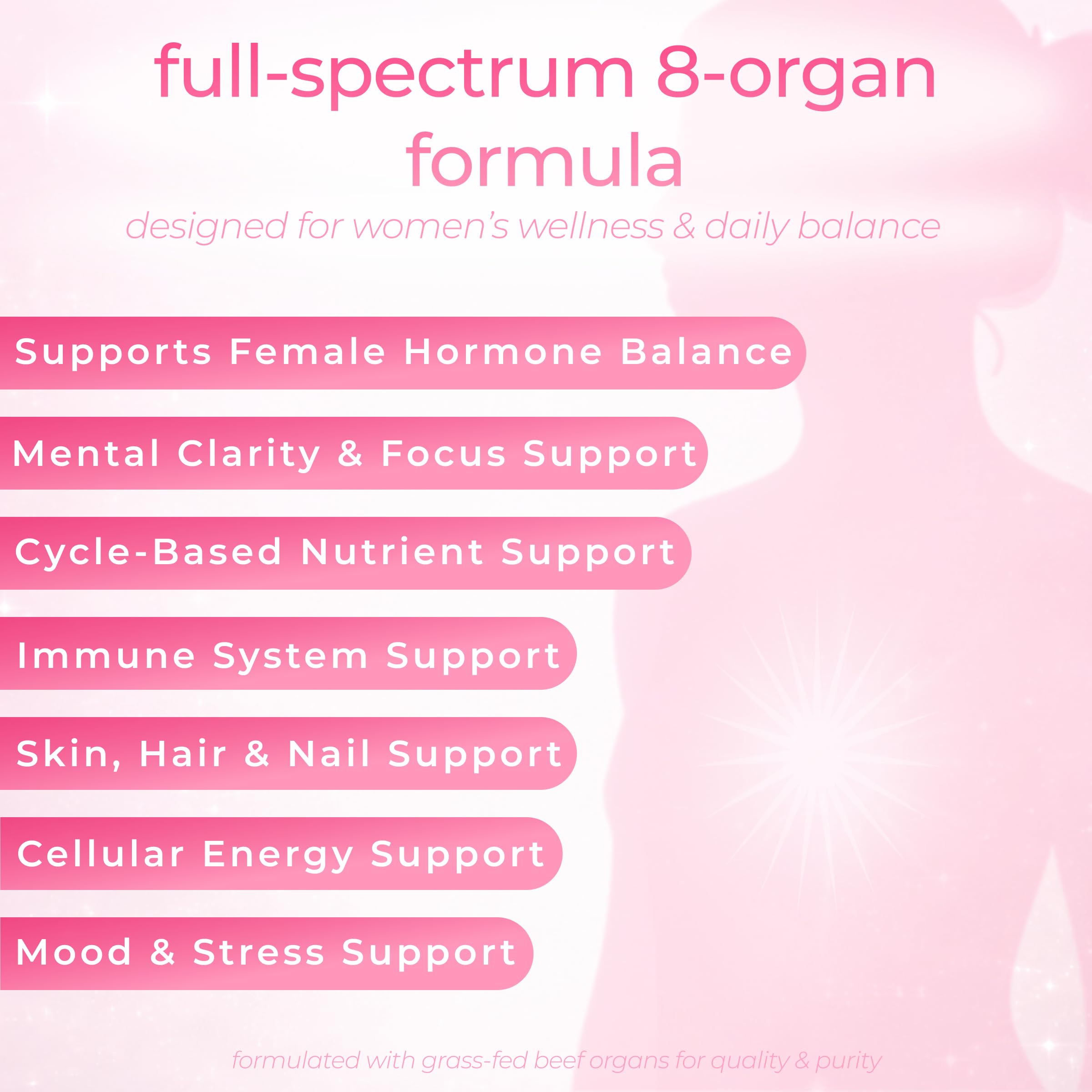Beef Organ Supplement for Women – Grass-Fed Beef Liver, Ovary, Uterus & Organ Complex for Hormone Balance, Energy & PMS Support – Pasture-Raised + Vitamin C – 180 Capsules | Glow Girl | Zakrama Zakrama Au supplements