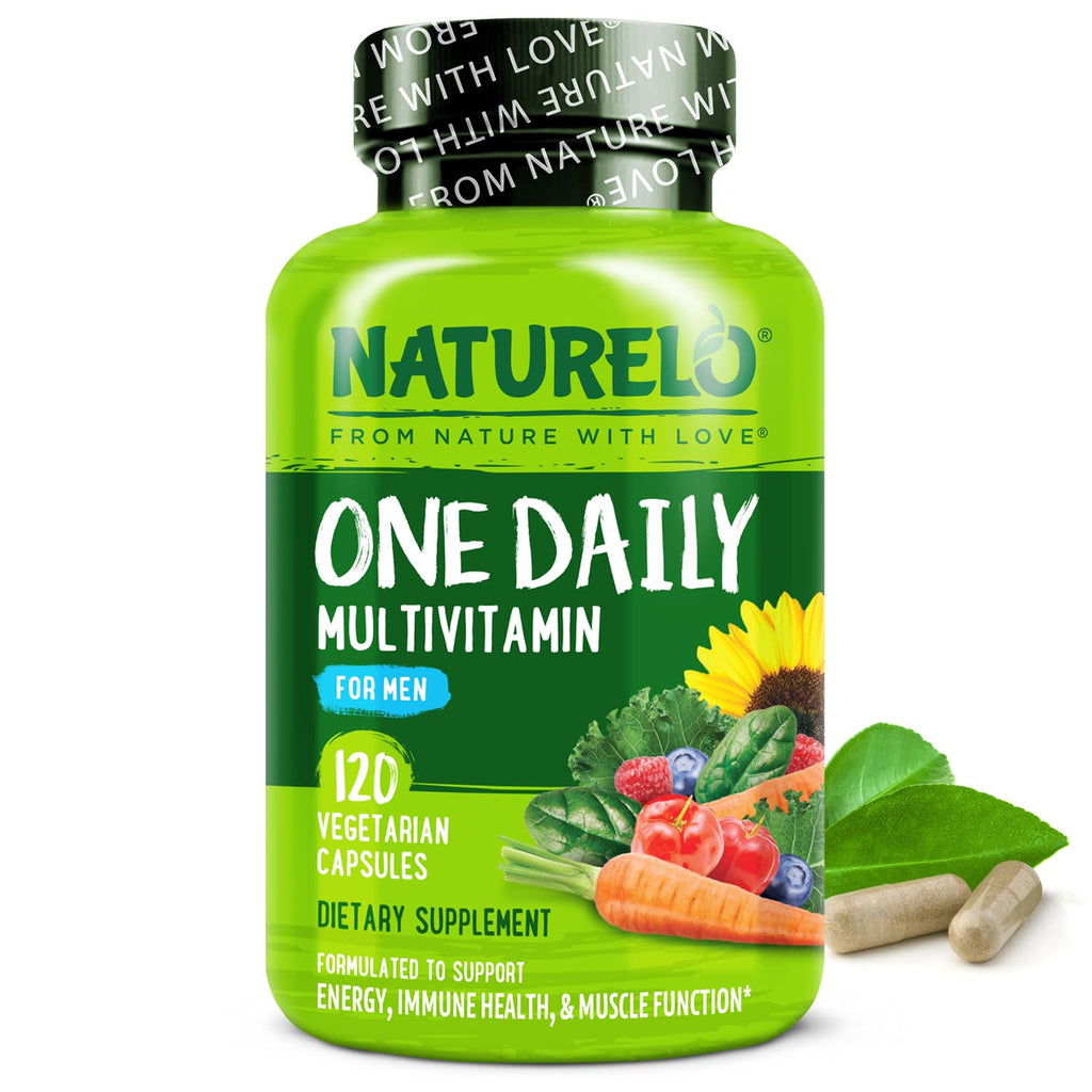 NATURELO Mens Multivitamins - One Daily Multivitamin for Men with Vitamins, Minerals & Organic Whole Foods, Boost Energy & Health