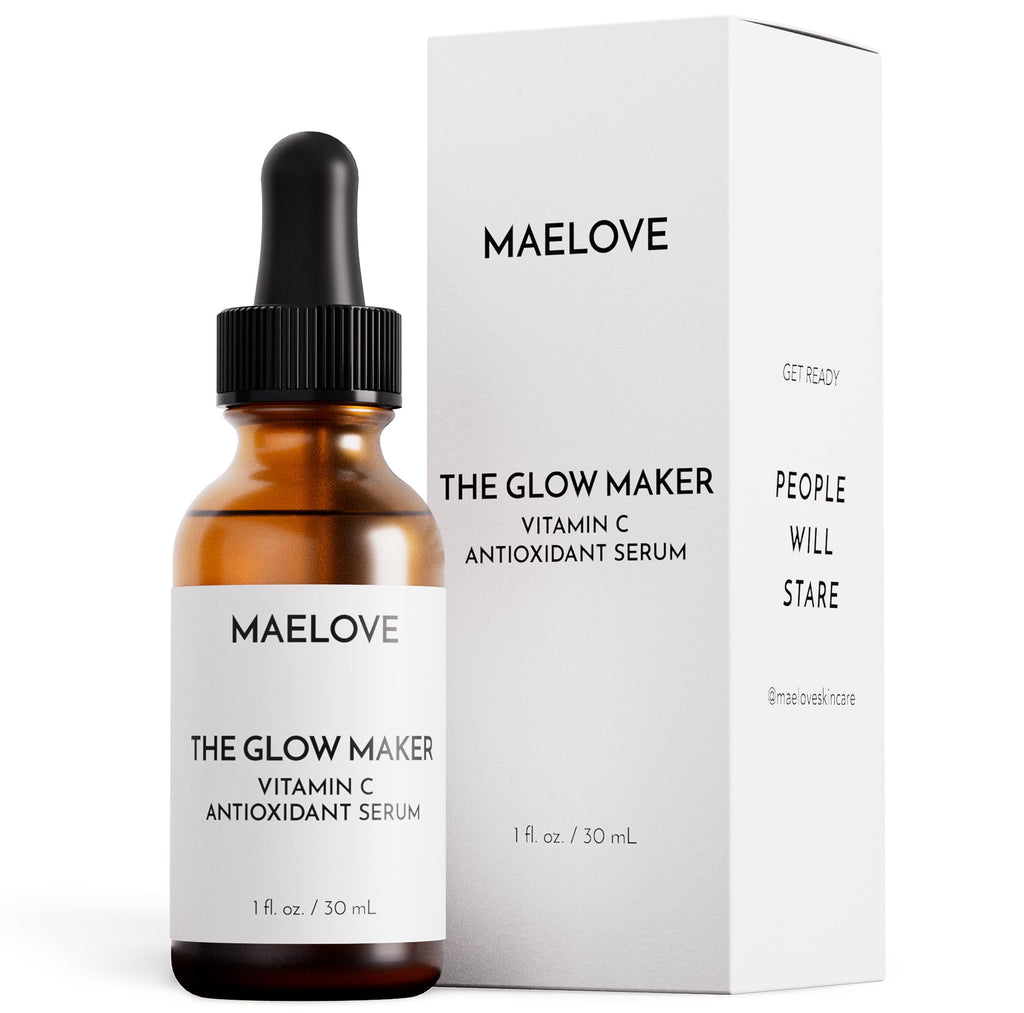 MAELOVE Glow Maker Vitamin C Serum with Vitamin E, Ferulic Acid & Hyaluronic Acid, Award-Winning Brightening