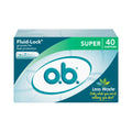 o.b. Tampons | Non-Applicator Tampon, Unscented | Super Tampon, 40ct o.b. Au supplements