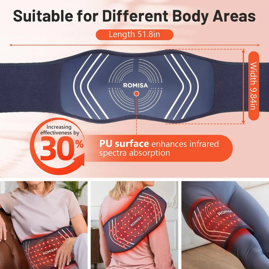 ROMISA Red Light Therapy Belt - Infrared Light Therapy Vibration Rechargeable 660nm&850nm ROMISA Au supplements