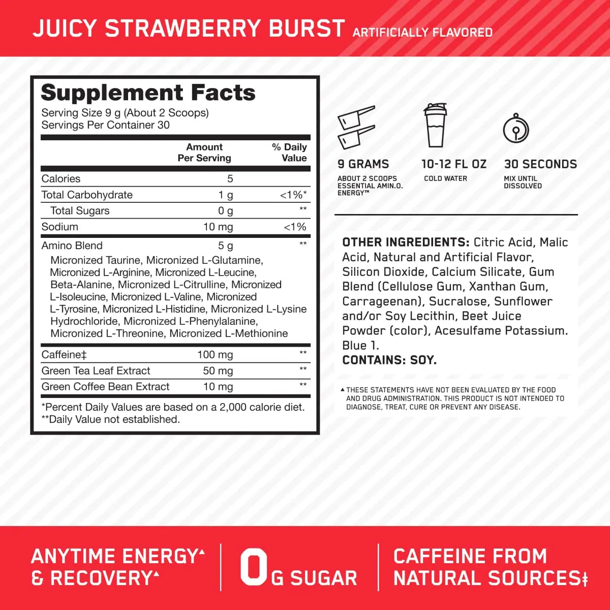 Optimum Nutrition Amino Energy - Pre Workout with Green Tea, BCAA, Amino Acids Optimum Nutrition Au supplements