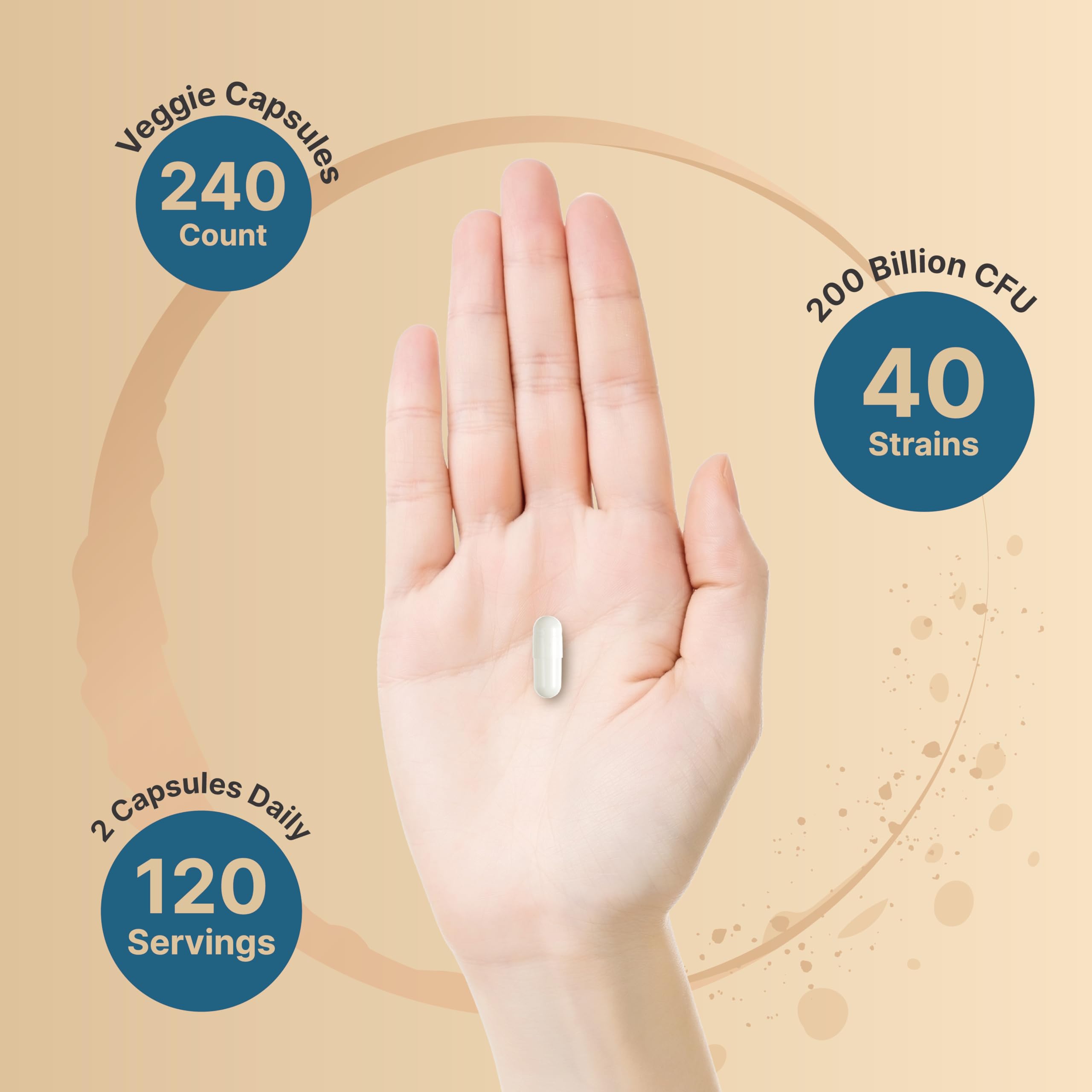 NatureBell Probiotic 200 Billion CFU – 40 Strains Per Serving | 240 Veggie Capsules with Prebiotics and Probiotics – Full Spectrum Complex with Enzymes
