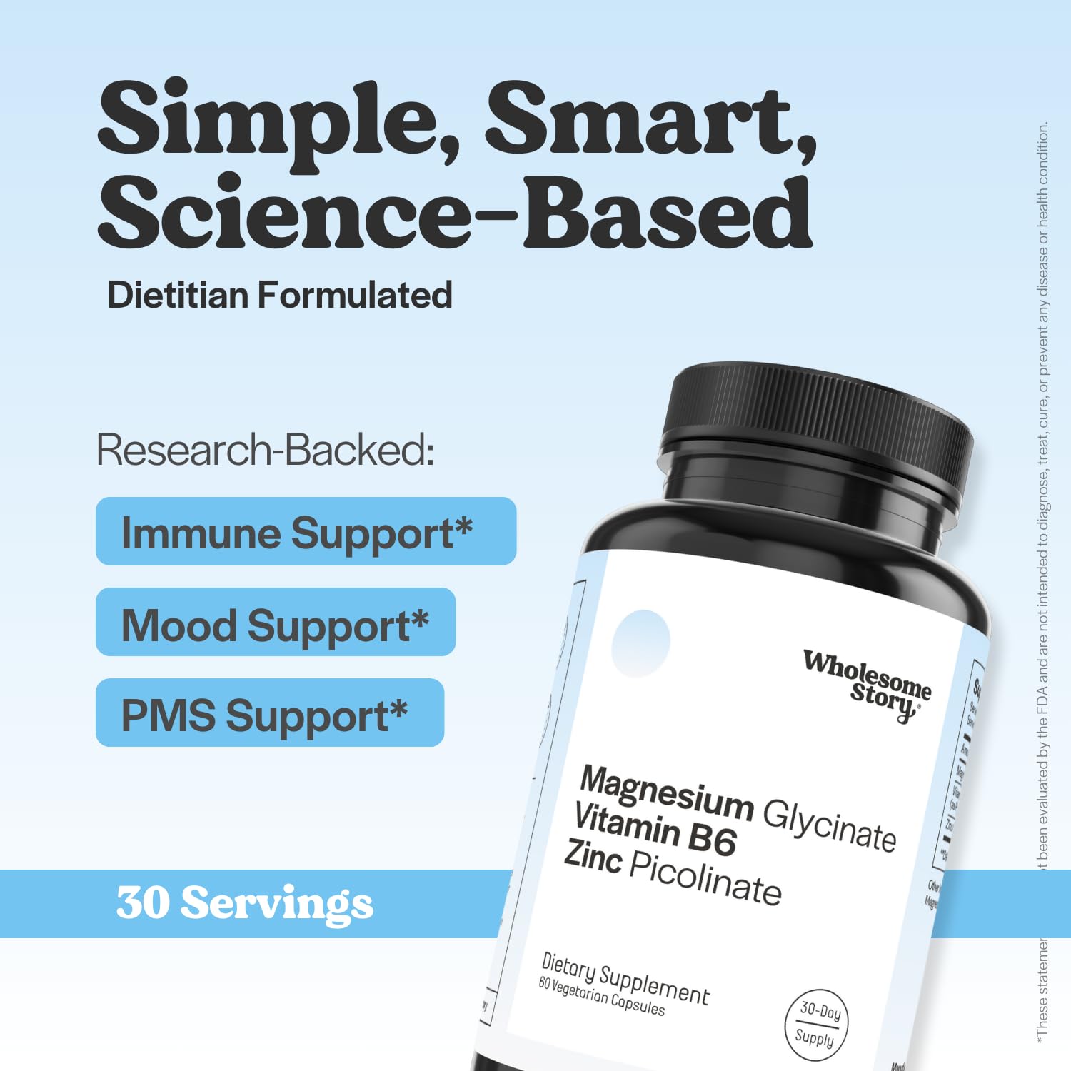 Zinc Picolinate, Magnesium Glycinate Supplements with P5P Vitamin B6 | Magnesium and Zinc Vitamin | Reproductive & Fertility Health, Hormone Balance, Immune System Support | 30 Day Supply Wholesome Story Au supplements