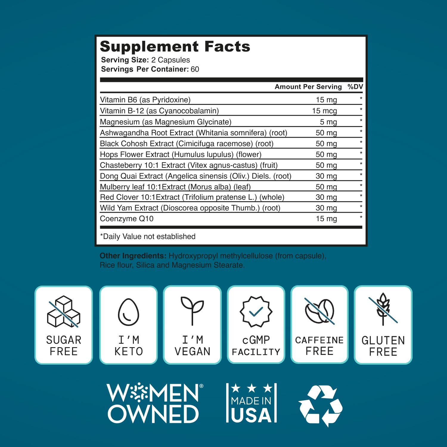 SELF NUTRITION Menopause Support for Women -All-Natural, Hormone-Free Perimenopause & Menopause Support. Unique Blend for Hot Flashes, Mood, Energy, Sleep & More. Vegan, Gluten-Free, 60 Capsules. SELF NUTRITION Au supplements