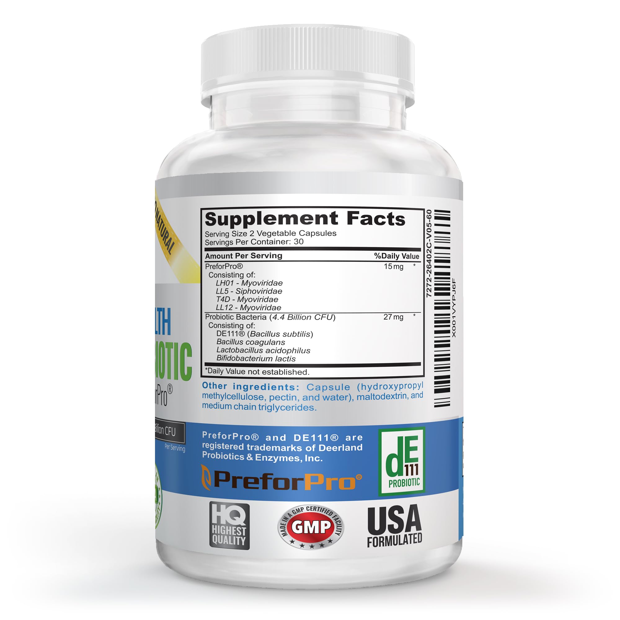 Premium Probiotic plus Ultimate Prebiotic - Gut Biome Builder & Restoration - 4.4 Bn CFU - Best for Women & Men - Bacteria Reaches Intestine within Hours