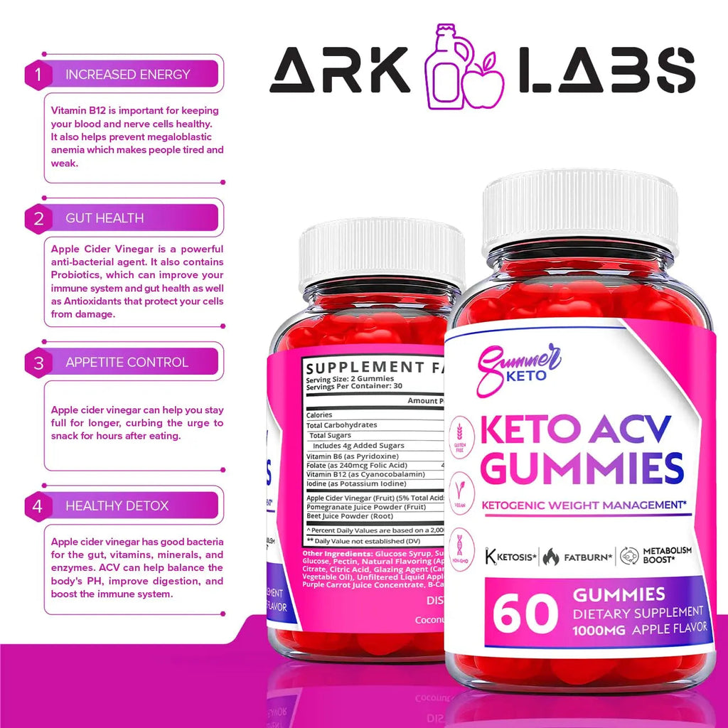 Ark Labs (2 Pack) Summer Keto Gummies - Summer Gummies, Summer Keto ACV Gummy Ark Labs Au supplements
