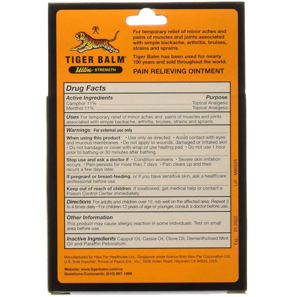 Tiger Balm Sport Rub Pain Relieving Ointment, Ultra Strength 1.70 oz (Pack of 3) Tiger Balm Au supplements