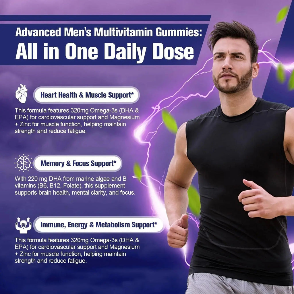Multivitamin for Men, Mens Multivitamins Gummies w/Omega-3, Probiotics, Inositol, Folate, Biotin, Zinc, Vitamins A, C, D, E, B Migcopat Au supplements