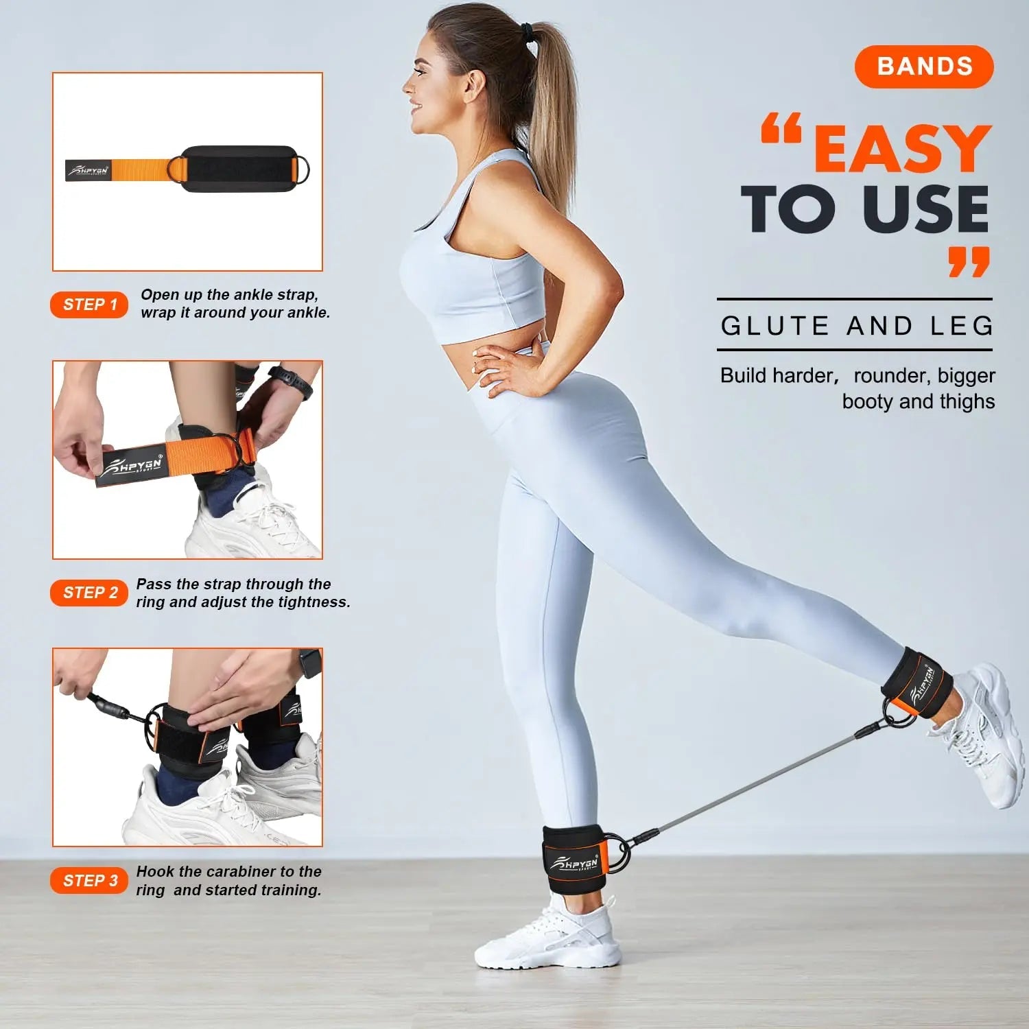 Ankle Resistance Bands with Cuffs for Leg and Glute Training - Exercise Equipment HPYGN Au supplements