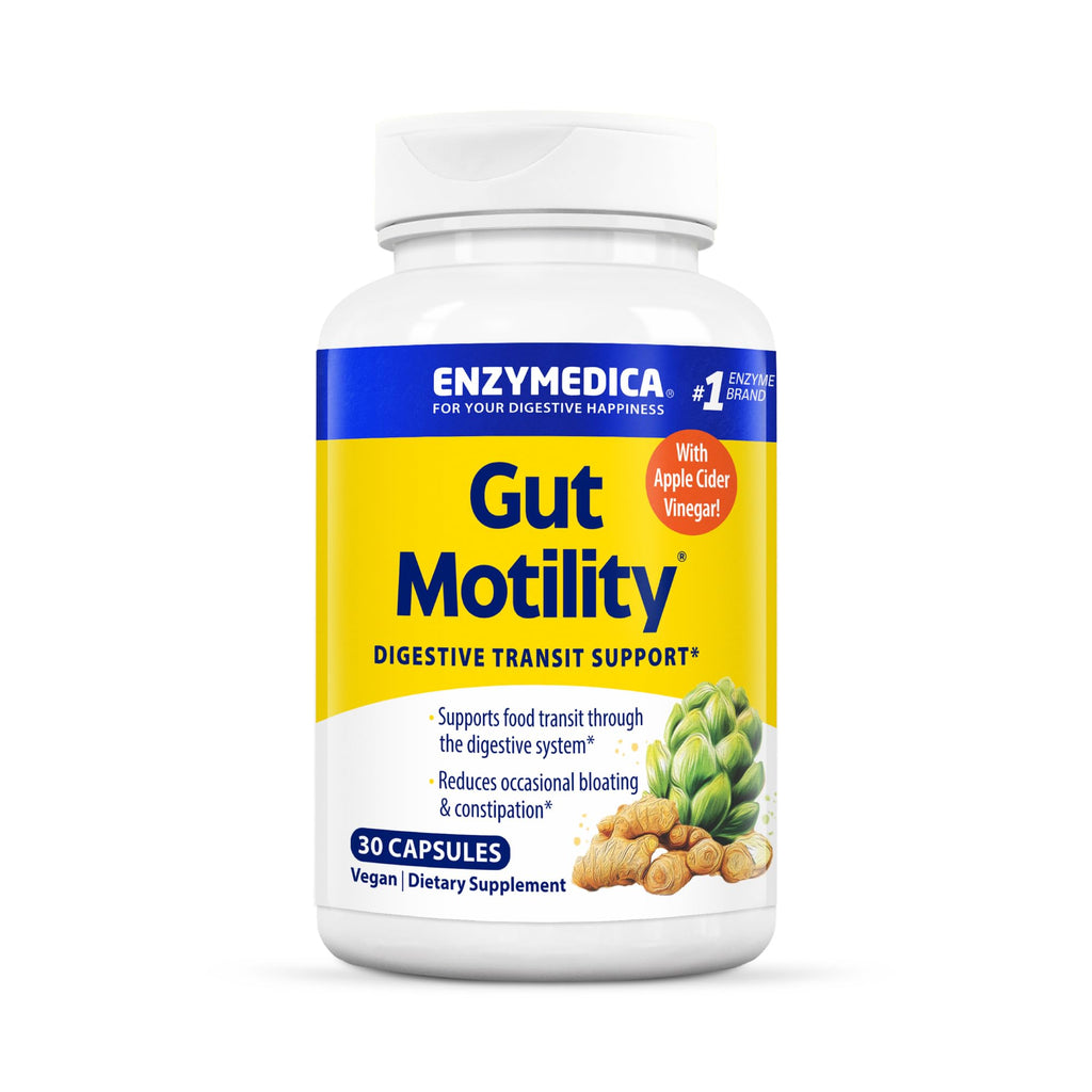 Enzymedica Gut Motility Supplement for Men & Women - Apple Cider Vinegar Capsules with Artichoke & Ginger Extract, Digestive Health Support for Adults