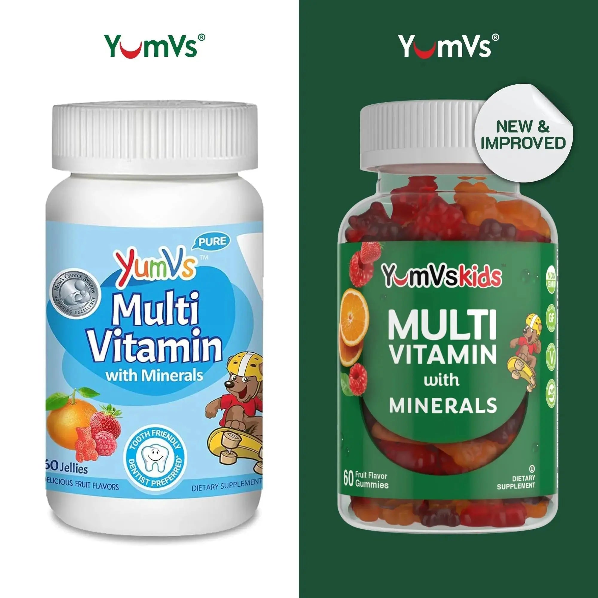 YumVs Kids Multivitamin Gummies - Fruit Flavored Chewable Children's Multivitamin - Kids Vitamins Multivitamin Gummy with 12 Minerals & Vitamins A C D3 E B6 B12 YUM-V'S Au supplements