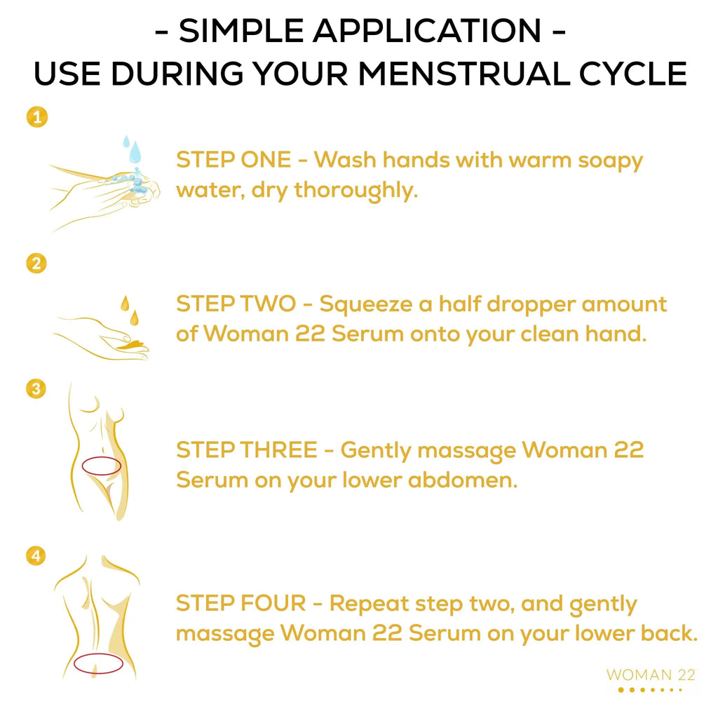 Topical Soothing Serum for Difficult Periods, Cramps, Bloating & more. Apply Lower Abdomen Woman 22 Au supplements