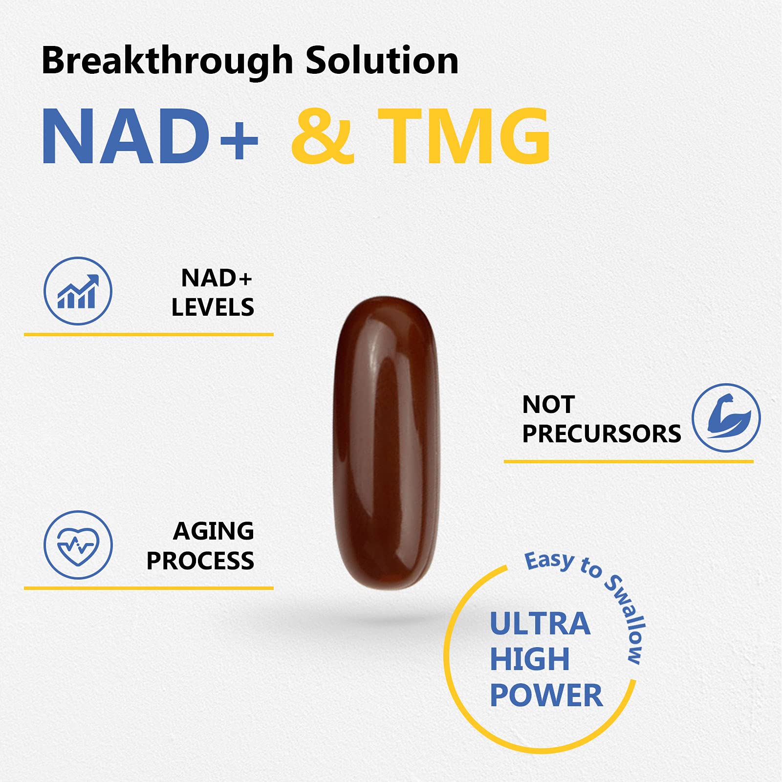 Liposomal NAD+ 500mg with TMG 250mg Softgels, Nicotinamide Riboside Alternative, Actual NAD+ Supplement, 120 Servings Corllia Au supplements