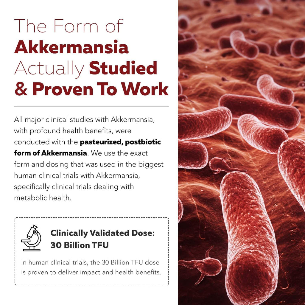 AK-Postbio: Akkermansia Probiotic 30 Billion TFU - Max Strength, Clinically Validated Dose & Patented Strain - Superior Pasteurized Form, Highest Absorption, Delivery - GLP-1 Probiotic - 30 Servings Triquetra Health Au supplements