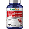 NusaPure Red Marine Algae 20:1 Extract, 250 mg Equivalent to 5,000 mg 200 Veggie Capsules (Non-GMO & Soy Free) Bioperine NusaPure Au supplements