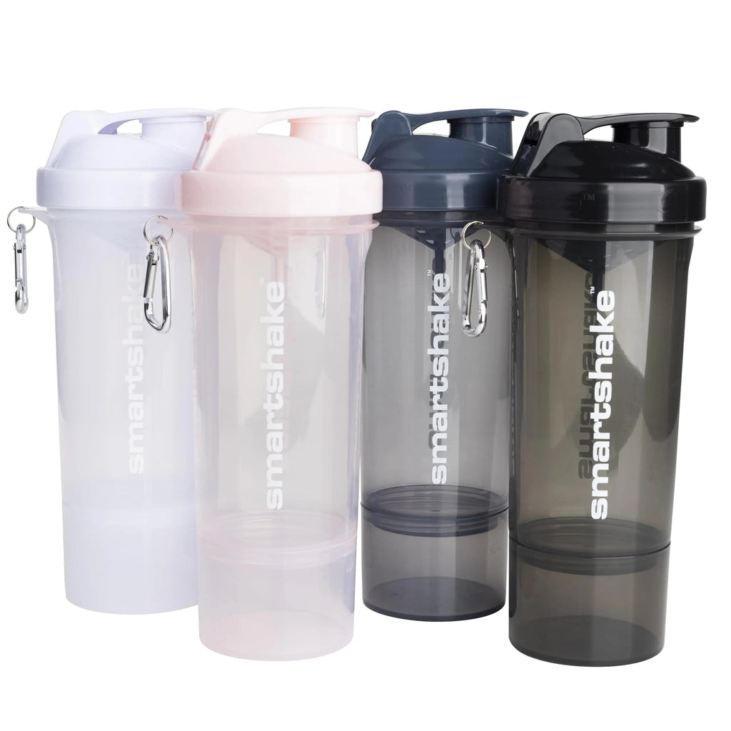 Smartshake Slim 4-Pack Protein Shaker Bottle 400 ml | 13.5 oz – Storage Included - Leakproof Screw Smartshake Au supplements