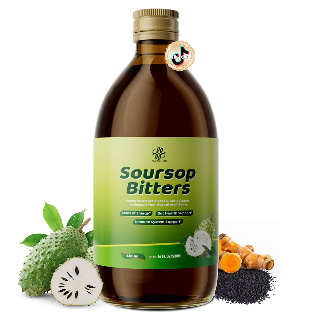 Soursop Bitters Liquid for Digestive Health,Gut Detox&Cleanse,Antioxidant,Immune Support,Skin Health-Pure 15 Herb Guanabana Tea with Black Seed,Moringa & Turmeric