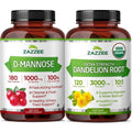 Zazzee Urinary Tract Cleanse & Detox Bundle | USDA Organic Dandelion Root Extract Capsules Plus D-Mannose 1000mg Capsules for UT & Bladder Cleansing Zazzee Au supplements