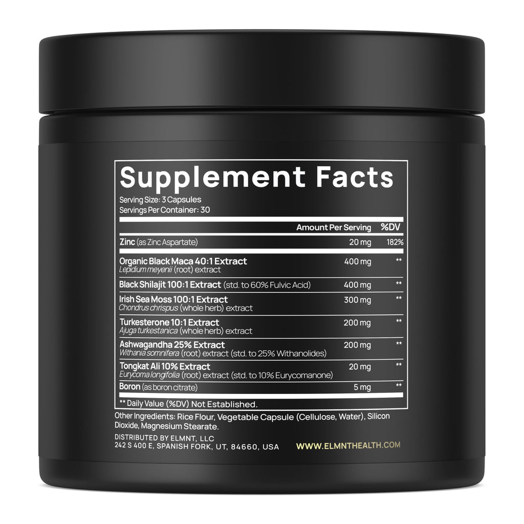 ULTRA MALE® Premium for Men w. 100:1 Shilajit, 40:1 Black Maca, Ashwagandha 25%, Tongkat Ali 10% - Clinical Strength Male Enhancing Supplement for Men Health Libido+