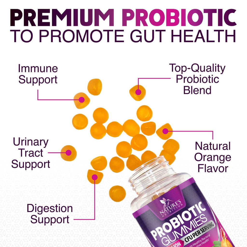 Probiotics for Digestive Health Gummies - 6 Unique Strains for Daily Immune Support & Gut Health, Supports Constipation, Gas & Bloating - Best Probiotic Supplement