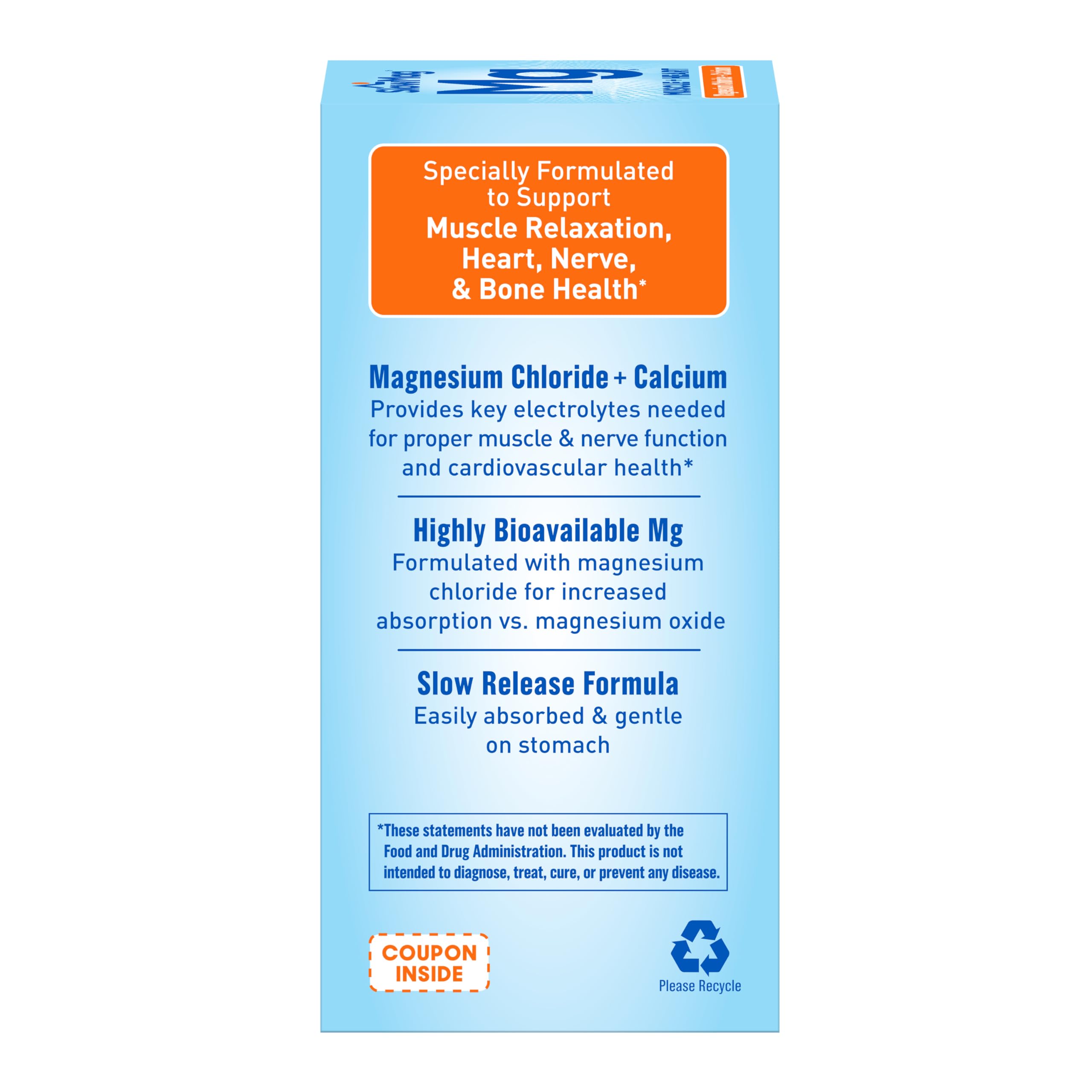 SlowMag Muscle & Heart Magnesium Chloride Supplement with Calcium, 120 Count, Supports Muscle Relaxation, Heart, Nerve & Bone Health, High Absorption Slow-Mag Au supplements