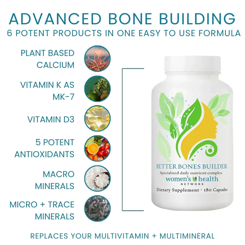 Better Bones Builder - 32-in-1 Calcium Supplements for Women, 300mg Calcium with Vitamin A, C, D3, K, and 300mg Magnesium, Zinc Selenium Women's Health Network Au supplements