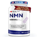 NMN 500MG Per Capsule – High Purity 99.9% NMN, NAD+ Support for Cellular Energy & Healthy Aging, 60 Capsules, Third-Party Tested, cGMP Made in USA I LOVE HEALTH Au supplements