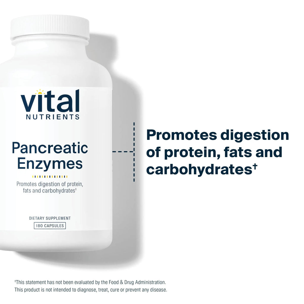 Vital Nutrients Pancreatic Enzymes 1000mg (Full Strength) | Pancreatin Digestion Supple Vital Nutrients Au supplements