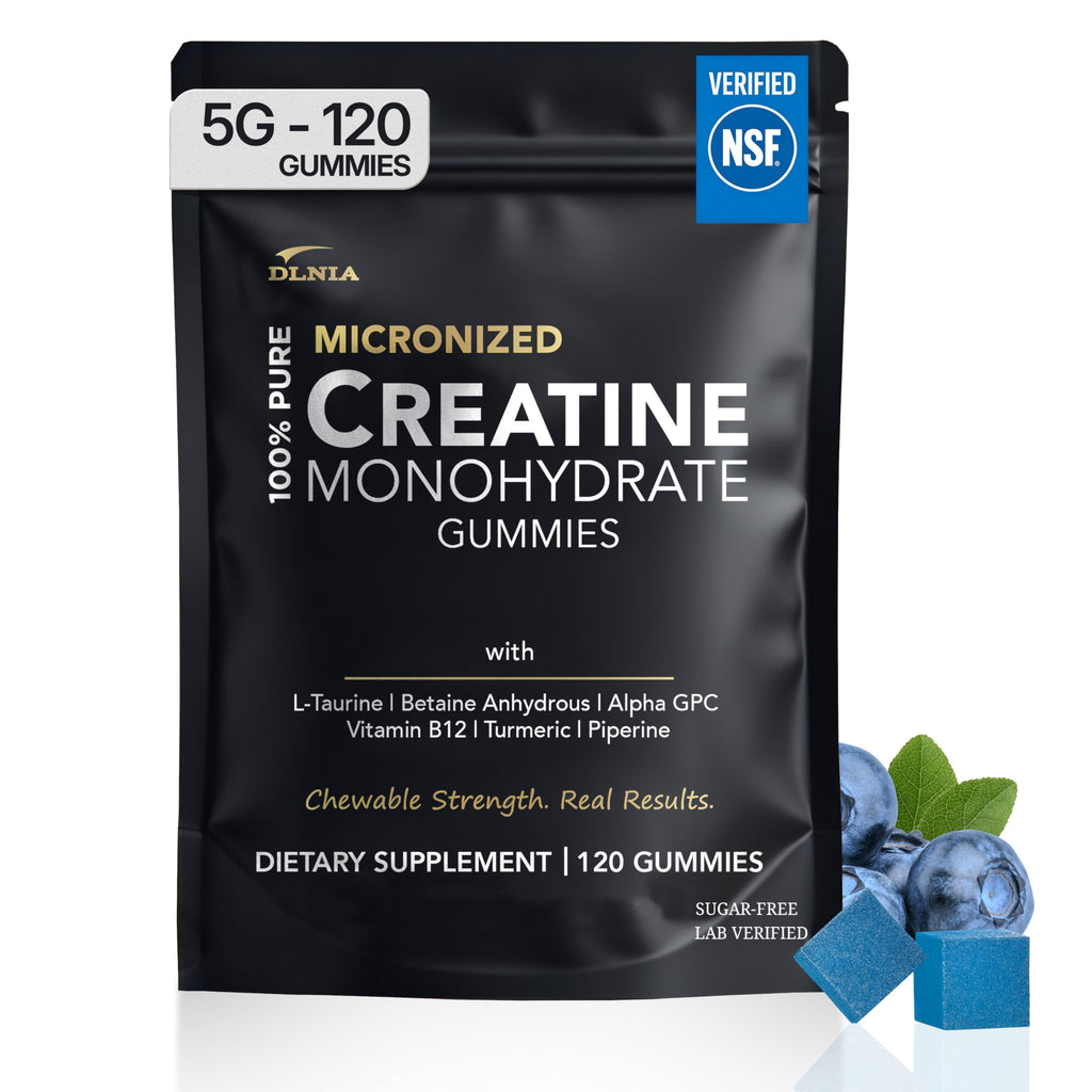 Creatine Monohydrate Gummies for Men & Women - Sugar Free & Vegan Advanced Formula W/L-Taurine + Vitamin B12 - for Muscle Strength, Muscles Builder, Recovery,
