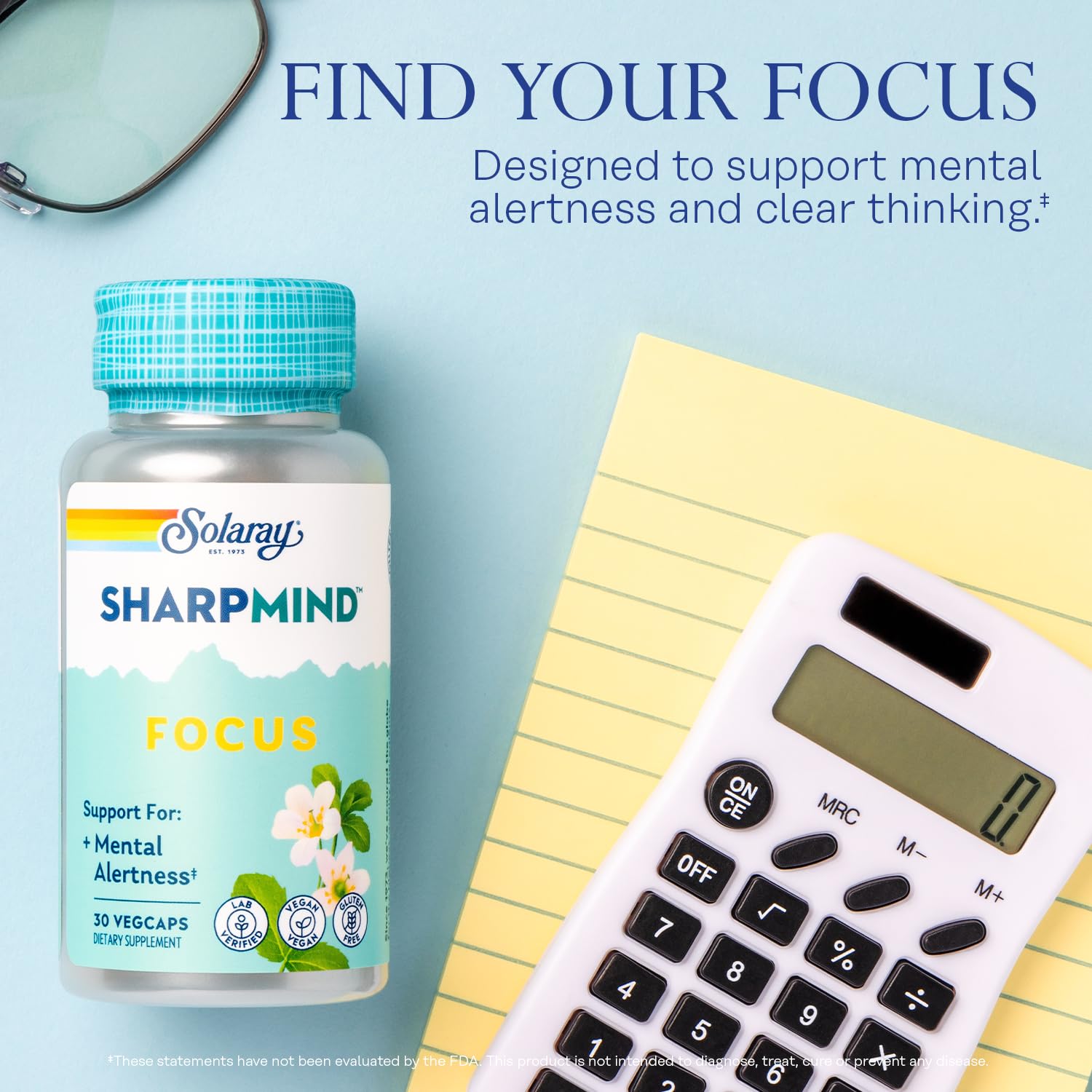 SOLARAY SharpMind Focus, Mental Alertness Nootropic Supplement, Memory Support, Each Capsule with Cognizin Citicoline, Vegan, 60 Day Money Guarantee, 30 Serv 30 Vegetarian Capsules Pills SOLARAY Au supplements
