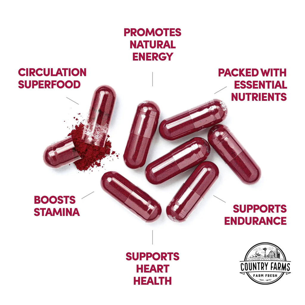 COUNTRY FARMS Bountiful Beets Root Capsules, Wholefood Beet Extract Superfood COUNTRY FARMS Au supplements